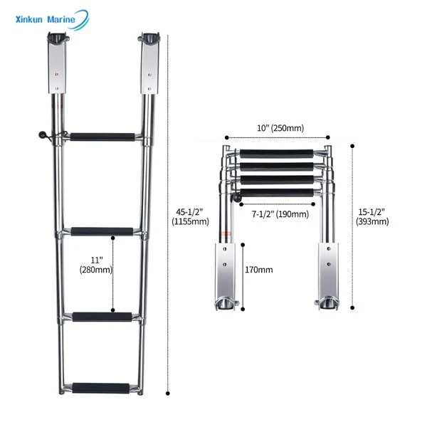 4 Step Over Platform Telescoping Ladder